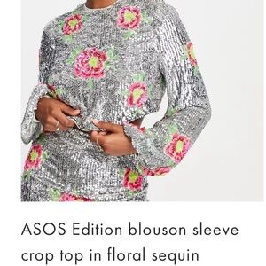 ASOS floral sequin top